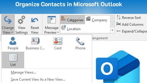 Organize Contacts in Microsoft Outlook